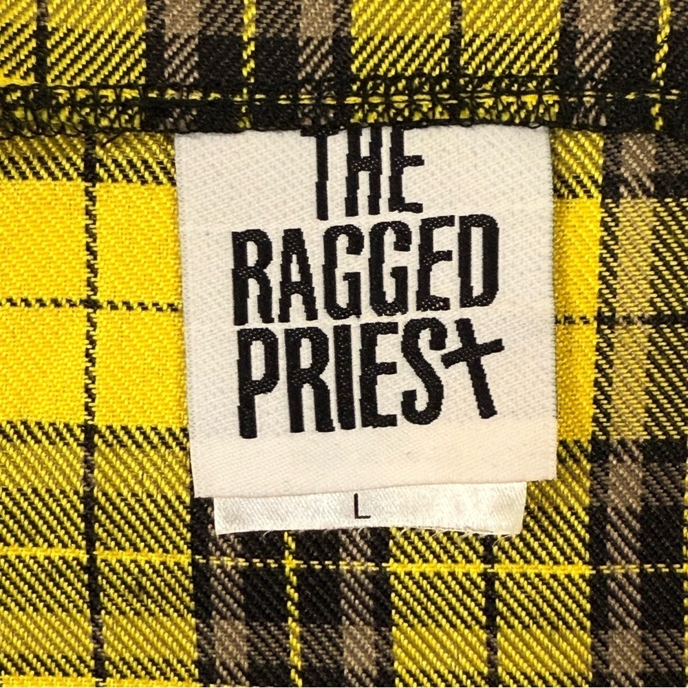 The Ragged Priest | Yellow Black Plaid Zip Up Crop Tank Top - Picture 9 of 12